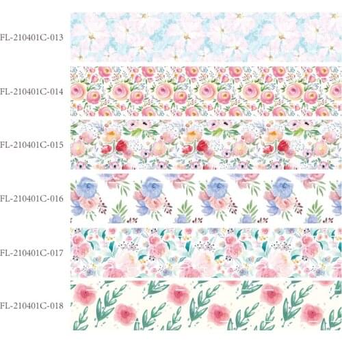Hot sale 1-1/2" 38MM pink tiny flower printed grosgrain ribbon