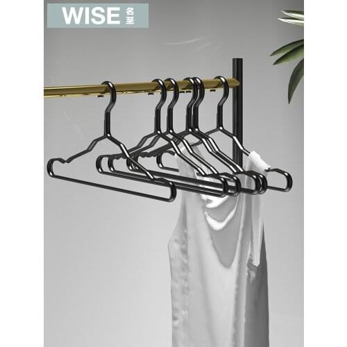 Hanger Nordic Black Clothes Rack Household Clothes Drying Hanger Hanger Aluminum Alloy Clothes Rack Cloth Rack Non-Marking