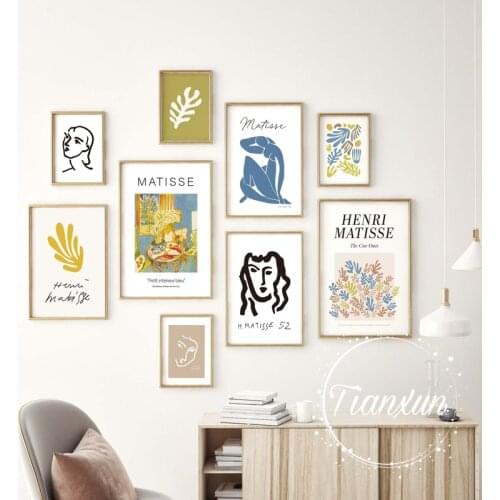 Vintage Abstract Matisse Line Figure Minimalist Europe Canvas Painting Posters Prints Wall Art Pictures Living Room Home Decor