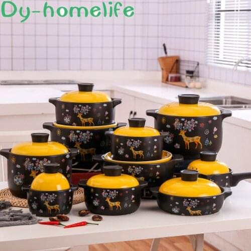 Japanese Multi-size Fawn Ceramic Casserole Restaurant Kitchen Household Open Flame Heat-resistant Double-ear Cartoon Soup Pot