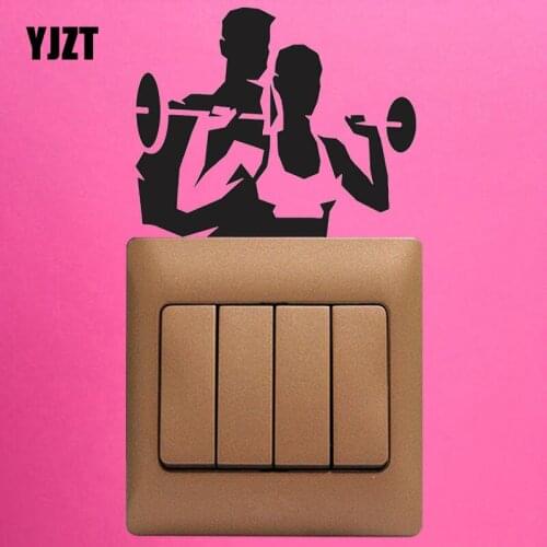YJZT Fitness Club Gym Sports Bodybuilding Coach Wall Sticker Home Bedroom Switch Decal 8SS-2431
