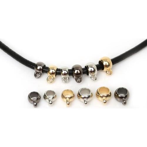50pcs/lot Pendant Clip Clasps Bail Hooks Gold Rhodium CCB Big Hole Bead Spacer Loose Beads For Jewelry Making Findings Supplies