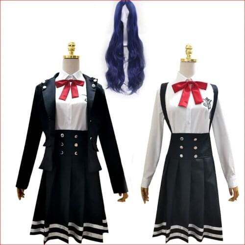 Shirogane Tsumugi Cosplay Costume with Wig Danganronpa School Girl JK Uniform Women Anime Skirt Set Halloween Party Suit