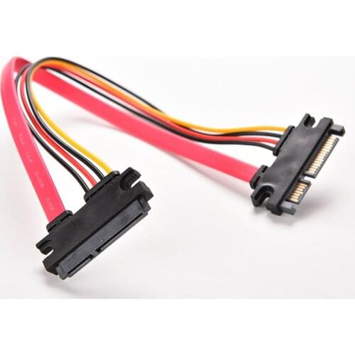 12 Inch Male To Female 7+15 Pin SATA Data HDD Power Combo Extend Extension Cable