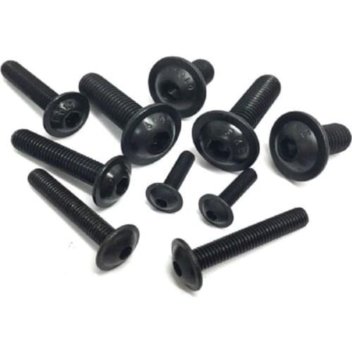 20pcs M6 M8 Socket Flange Button Head Screws 10.9 High Tensile Black Allen Bolts GB7380.2 L=10-30mm length