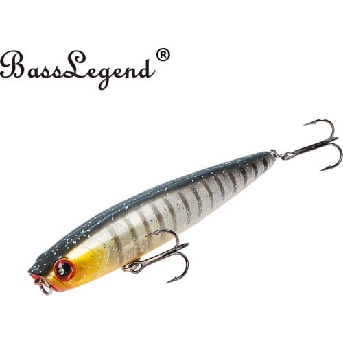 BassLegend Gunfish Topwater Surface Stick Bait Floating Pencil Popper Stickbait Walker Wobbler Walk The Dog WTD 95mm 12g 95F