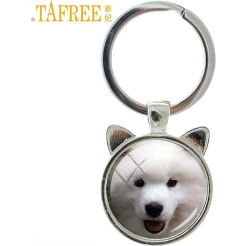 TAFREE Dog keychain Samoyed Yavrusu Resimleri Scottish Terrier Mini Schnauzer Shepherd Doberman puppy key chain jewelry CN772
