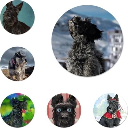 Black Scottish Terrier Dog Puppy Pattern Icons Pins Badge Decoration Brooches Metal Badges For Clothes Backpack Decoration
