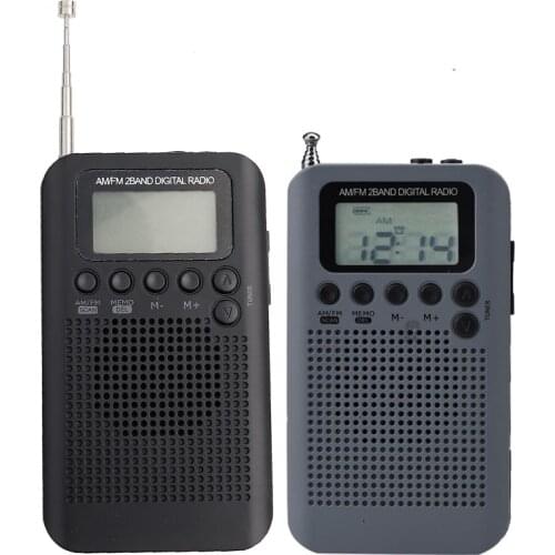Mini LCD Digital AM FM Radio Speaker Decoding Digital Radio 2 Band 8UV Stereo Tuning Radio Pocket Radio with 3.5mm Headphone