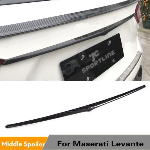 For Maserati Levante Base and S Sport Utility 4-Door 2017 2018 Car Rear Trunk Boot Lip Decoration Trim Carbon Fiber