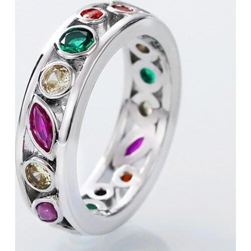 Elegant Colorful Zircon Finger Rings for Women Fashion Versatile Party Accessories Engagement Surprise Gift Eternal Ring Jewelry