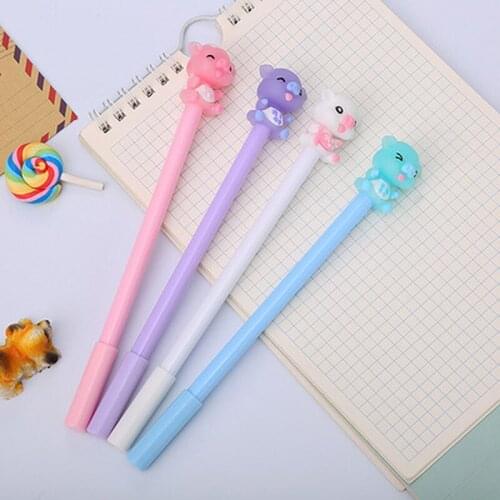 Dudu Pig Gel Pen Student Stationery Kawaii Pens Black Ink Writing Gel Pen Novelty Cute Pens 0.5mm Cute Stationary Supplies
