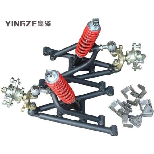 Go Kart Karting Four Wheel ATV Buggy Wheel 110/10MM Flanges Disc Brake Steering Knuckles Front Swingarms With Shock Absorbers