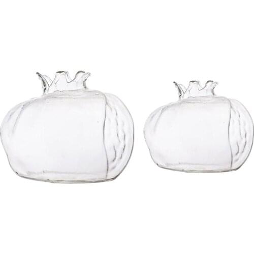 Pomegranate Glass Flower Vases, Decorative Rustic Floral Vases for Home Decor Centerpieces, Events, Single Flower Bud Vase