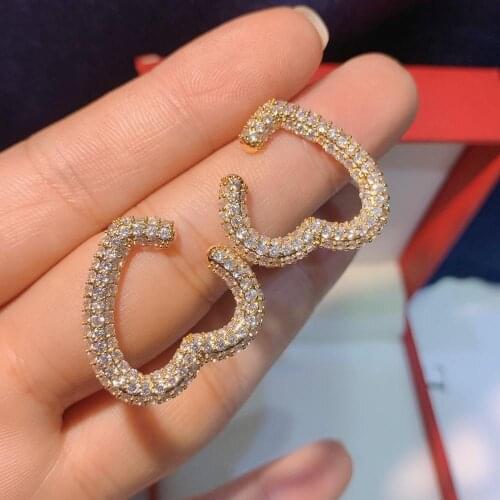 HIBRIDE Trendy Heart Love Shape Earrings For Women 2020 New Fashion Sweet Earrings Femme Brinco Wholesale Jewelry E-462
