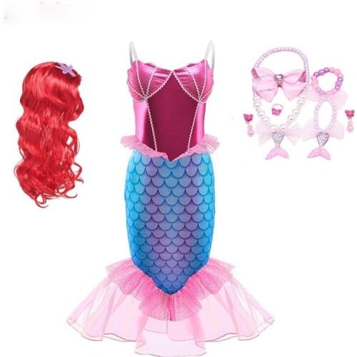 Girls Summer Dress Kids Party Prom Princess Dresses Children Mermaid Cartoon Clothes Girls Casual Fancy Costumes Vestidos