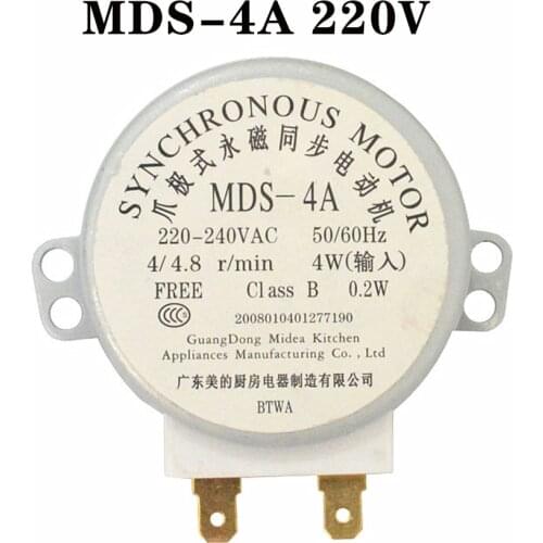 MDS-4A AC220-240V 4/4.8RPM Micro Turntable Synchronous Tray Motor Microwave Oven Accessories Spares Parts Core Coupling Clutch