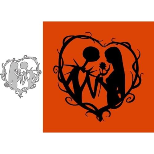 Metal Cutting Dies Skeleton Couple flower for DIY Scrapbooking Album Paper Cards Decorative Crafts Embossing Die Cuts