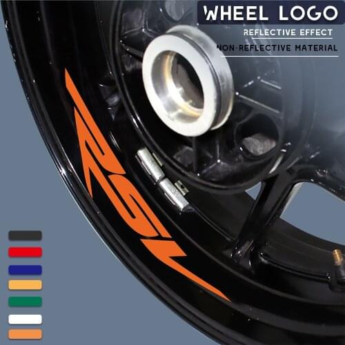 Motorcycle sticker waterproof decorative wheel stripe logo with reflective MOTO inner ring decal for APRILIA RSV