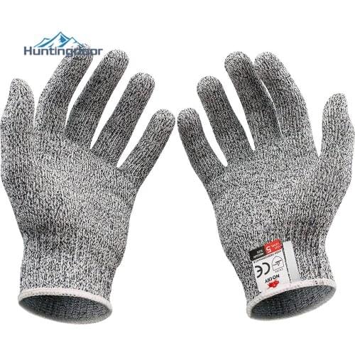 Cut Resistant Gloves hunting gloves Ambidextrous Food Grade Cycling Protection Level 5 Protection Size Extra Large