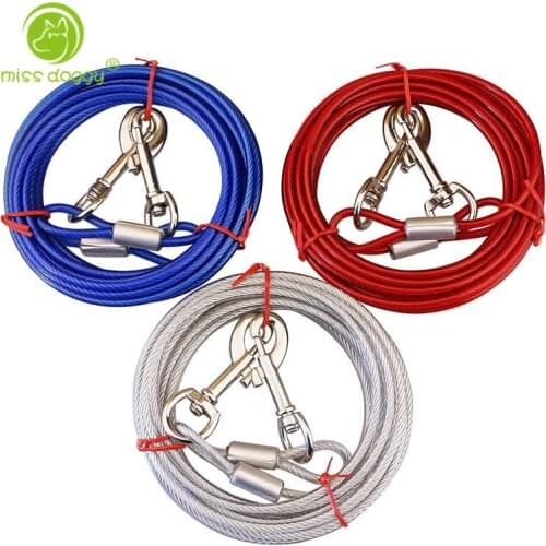 3M/5M/10M Steel Wire Dogs Double Leashes Anti-bite Non-Tangle Pet Outdoor Picnic Camping Walking Belt Strap Lead Leash 3 Colors
