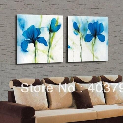Modern abstract Oil Painting On Canvas Guaranteed blue flower for decoration Free shipping decorative wall pictures