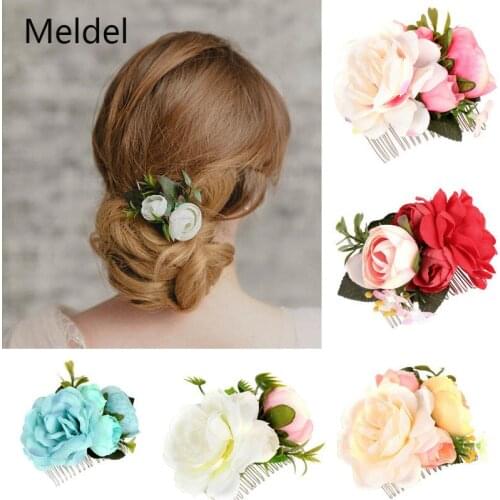Medel Wedding jewelry accessories 6-color flower bride hair fabric headdress toasting dress accessories bride handmade headdress