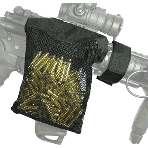 Tactical Rifle Ammo Brass Shell Catcher Military Gear Holder Mesh Trap Nylon Mesh Zipper Bag Bullet Pack Hunting Gun Accessories