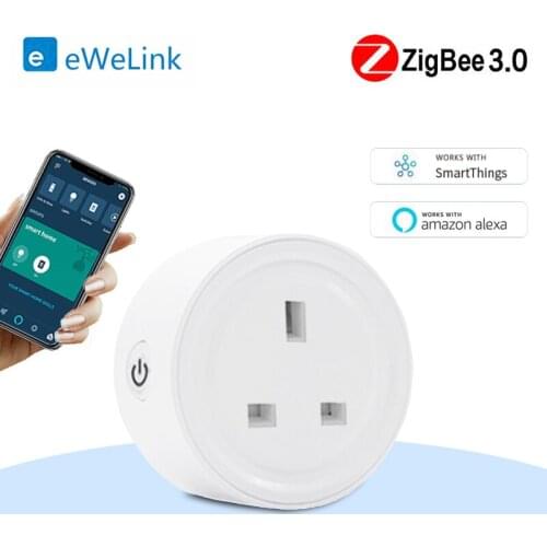 EWelink ZigBee Smart Plug UK Socket Switch With Amazon Alexa Samsung Smart Things Support For Echo Device Voice Control Plug