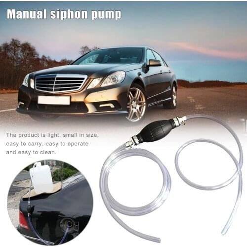 Universal 8mm Check Valve Siphon Hand Pump Portable Manual Car Fuel Transfer Pump For Gas Gasoline Petrol Diesel Oil With Hoses
