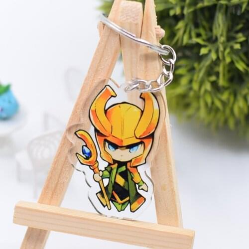 WL0076 Super Heroes Keychain Acrylic Cartoon Keyring Accessories
