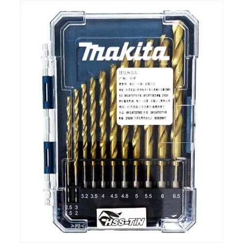 Japan Makita High Speed Steel Twist Drill Bits Punch Holes Titanium Plating Home Used Electric Drill for Drilling of Sheet Metal