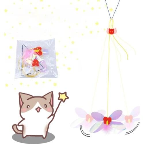 Funny Cat Toys Self-excited Hanging Funny Stick Feather Clip Dragonfly Cat Supplies Self-hey Hanging Retractable Mouse Pet Suppl