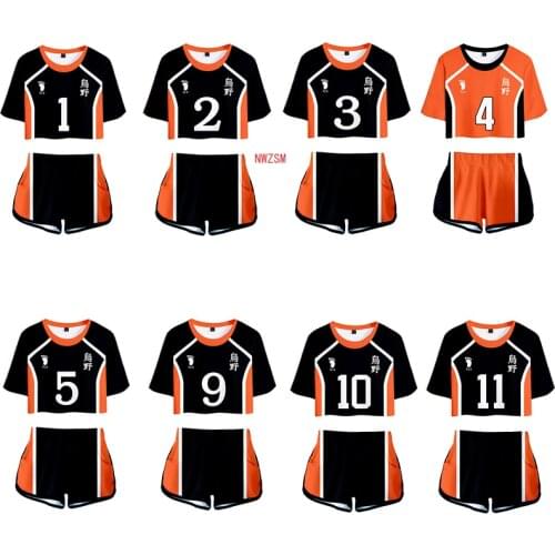 Anime Haikyuu Woman Cosplay Costume Competition Dedicated Cheerleading Exposed Navel Short-sleeved Shorts Summer Thin Section
