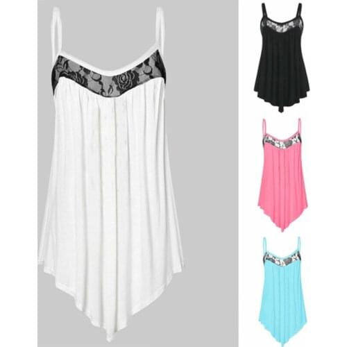 Ladies Solid Color Camisole Top Women Vest Fashion O-Neck Eyelash Lace Tops Sleeveless Camis Tops Camisetas Tirantes