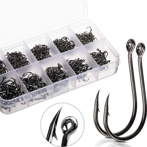 1 box 3#-15# Carp Fishing Hook High-carbon steel Barbed Fishhook Carp Fishing Tackle Accessories