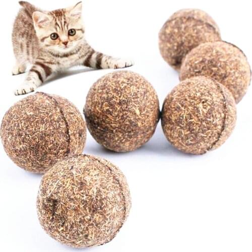 1PC Natural Catnip Treat Ball Mint Flavored Cat Snacks Molar Catnip Ball Pet Accesories Chasing Playing Cleaning Teeth Cat Toy