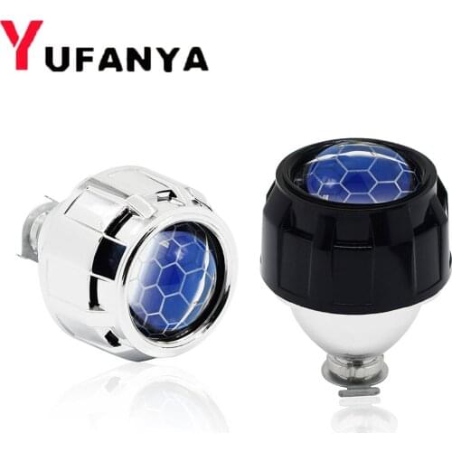 2.5 Inch 8.0 Car Bi Xenon Projector Lens HID Honeycomb Silver Black Shroud H1 Xenon LED Bulb H4 H7 Motorcycle Car Headlight