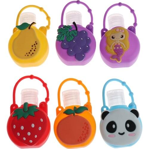 30ml Mini Cute Colourful Cartoon Silicone Bath Shower Hand Sanitizer Bottle Holder Split Bottles Hangable Liquid Soap Dispenser