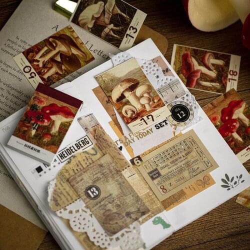 31pcs/set Vintage Plant Stamp junkJournal Craft Paper Memo Pad Sticky Note Memo Notepad School Office Supply Stationery
