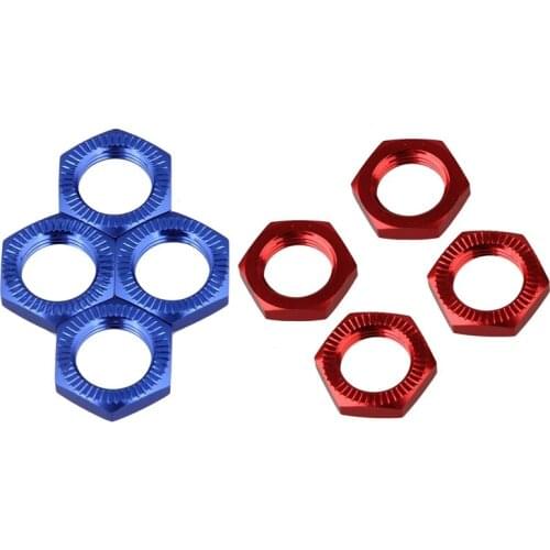 8Pcs 17Mm Upgrade Wheel Hex Hub Nut Cover N10177 for Rc1:8 Model Car - 4Pcs Dark Blue & 4Pcs Red