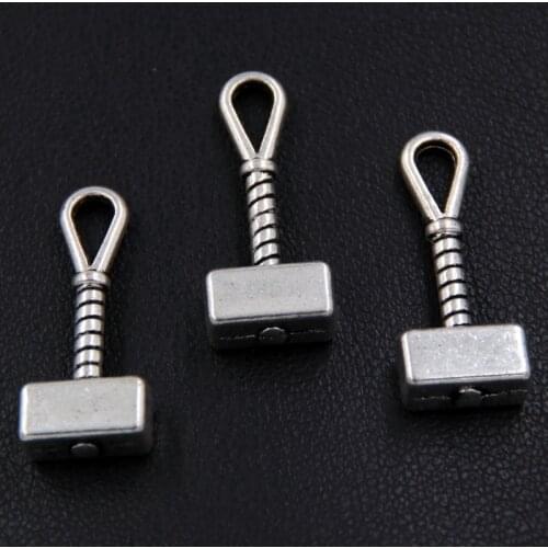 8PCS Silver Color Mjolnir Hammer Charm Pendants for diy jewelry A2390