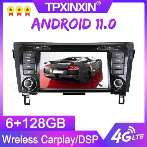 Android 11 6+128G For Nissan X-TRAIL Qashqai Dualis Rouge GPS Car Multimedia Player Headunit Audio Radio Navigtion Tape Recorder