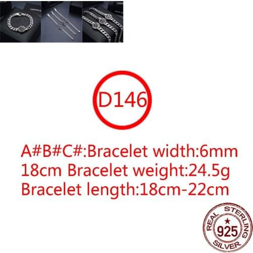 D146 S925 sterling silver bracelet cross round beads thick personality cross punk style retro distressed new hot