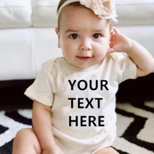 Baby Romper Customize Newborn Baby Boy Girl Onesie Infant Outfits Your Text Here Print Cotton Short Sleeve Infant Baby Clothes