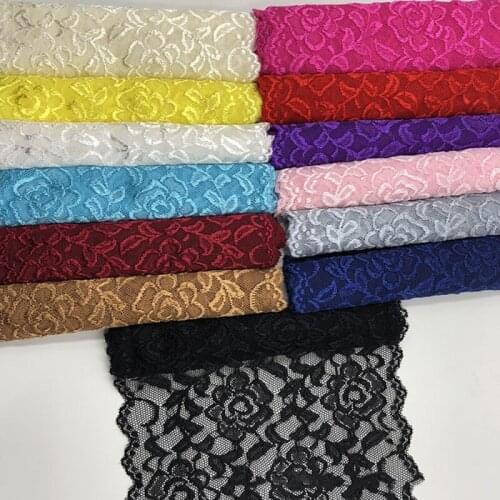 1Yard 18cm Elastic Band Lace Trim Underwear Dress Stretchy Ribbon Clothing Dress Sewing Edge DIY Crafts Supplies