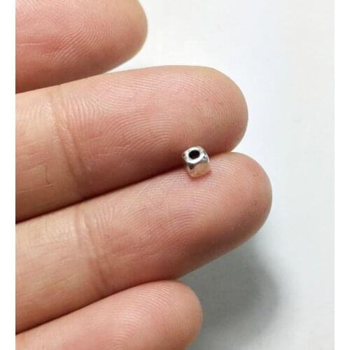 Eruifa 50pcs 4mm Mini Square Spacer Beads necklace,earring bracelet jewelry DIY handmade