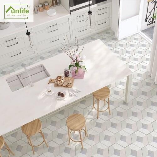 Funlife® Hexagon Anti-Slip Kitchen Floor Stickers Removable Waterproof Peel & Stick Decorative Self-Adhesive Home Ground Sticker
