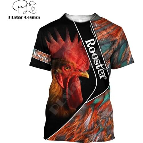 Hot sale Beautiful Love Rooster 3D All Over Printed Men t shirt Summer Harajuku Casual short Sleeve Tee shirts Unisex tops TX-33