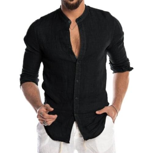 ICCLEK 2021 New Mens Casual Blouse Cotton Linen Shirt Loose Tops Short Sleeve Tee Shirt Spring Autumn Summer Casual Handsome